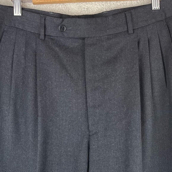 VITO RUFOLO Italian Wool Charcoal Dress Psnts Size 36 Cuffed Hem - Picture 12 of 15